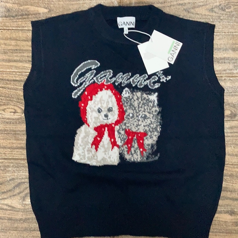 Women’s Ganni Grey wool Vest size Medium